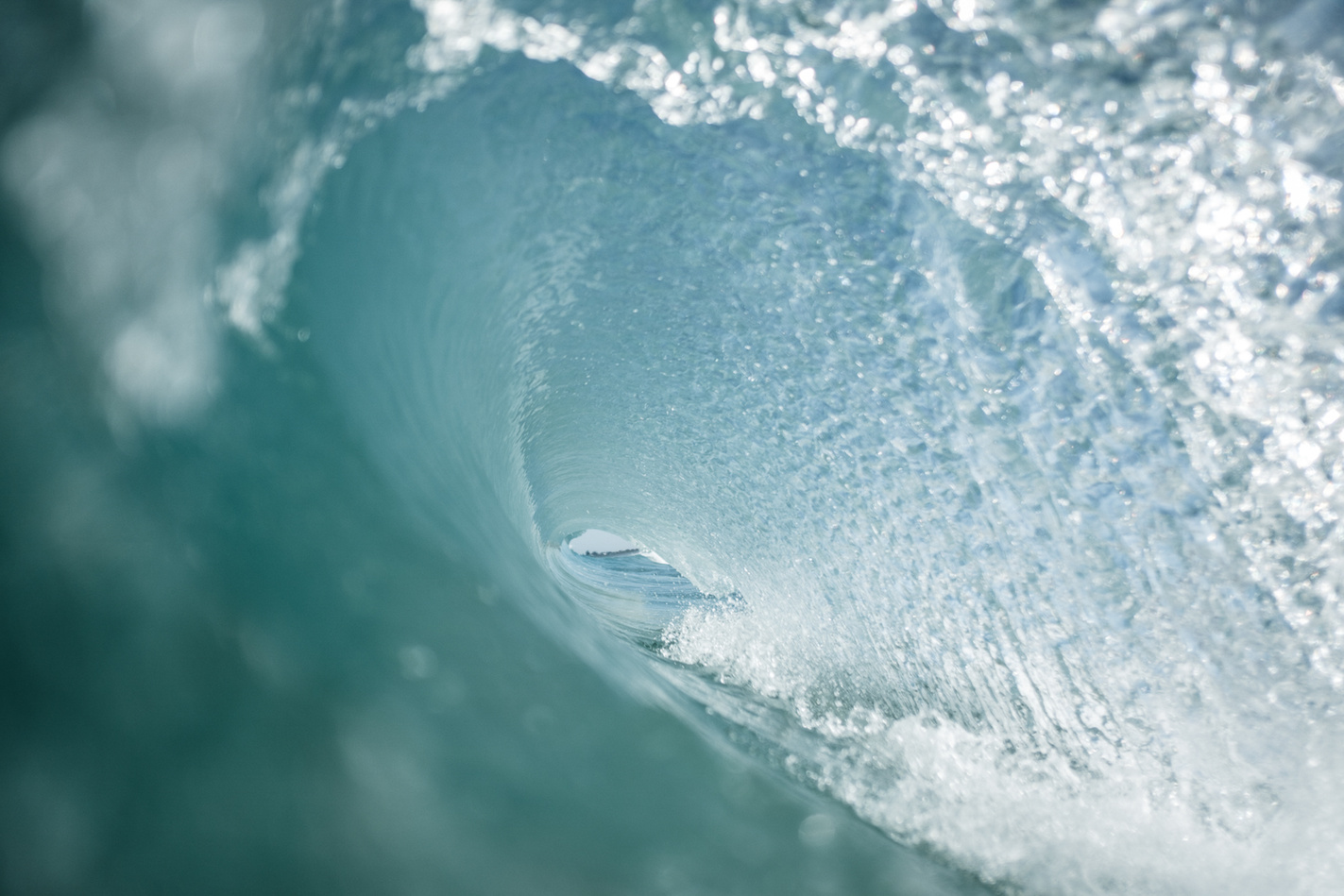 Wave rolling in pure clear sea